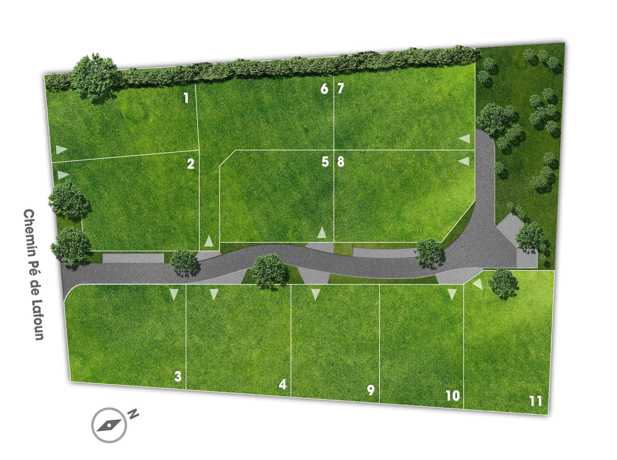 Plan masse - Le Clos de la Fontaine - Terrains à vendre à Lanta près de Toulouse